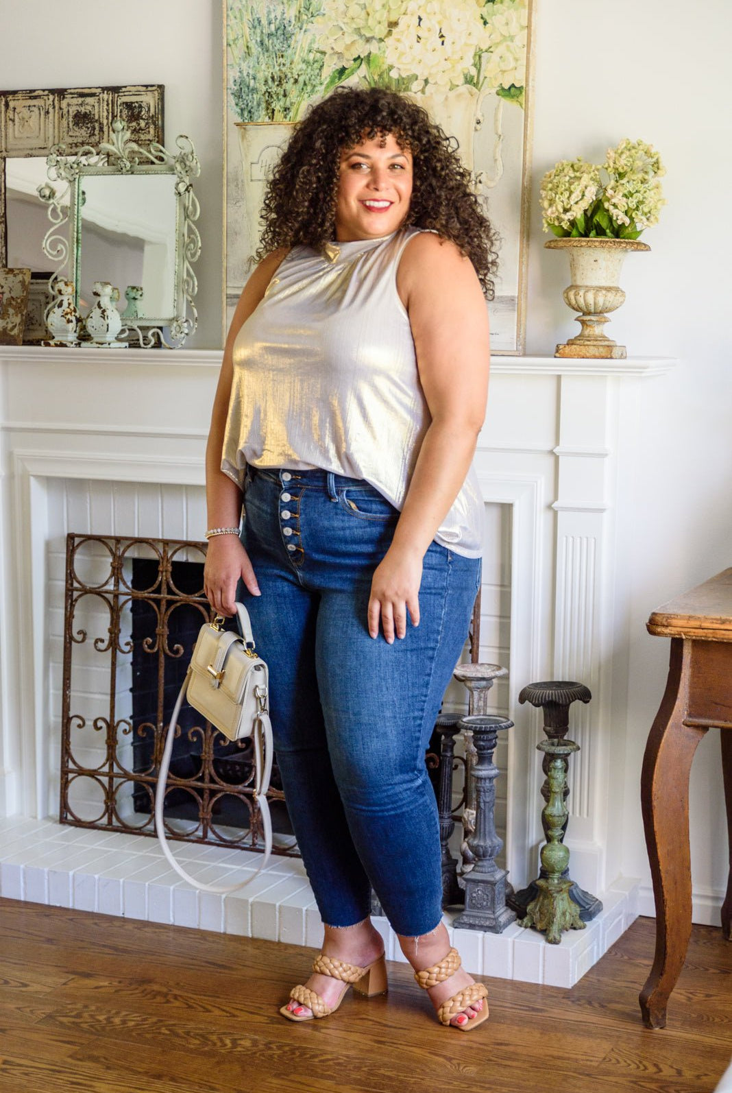 Photo Opt Sleeveless Blouse (Online Exclusive) - Uptown Boutique Ramona