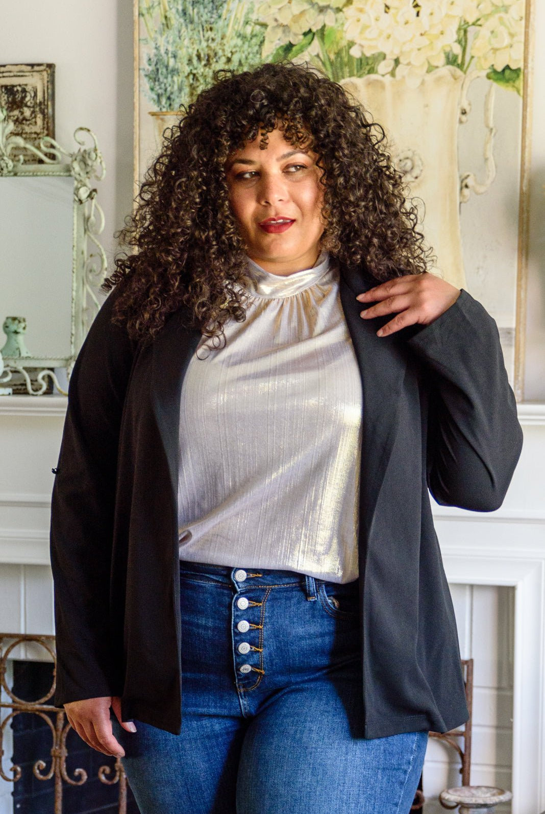 Photo Opt Sleeveless Blouse (Online Exclusive) - Uptown Boutique Ramona