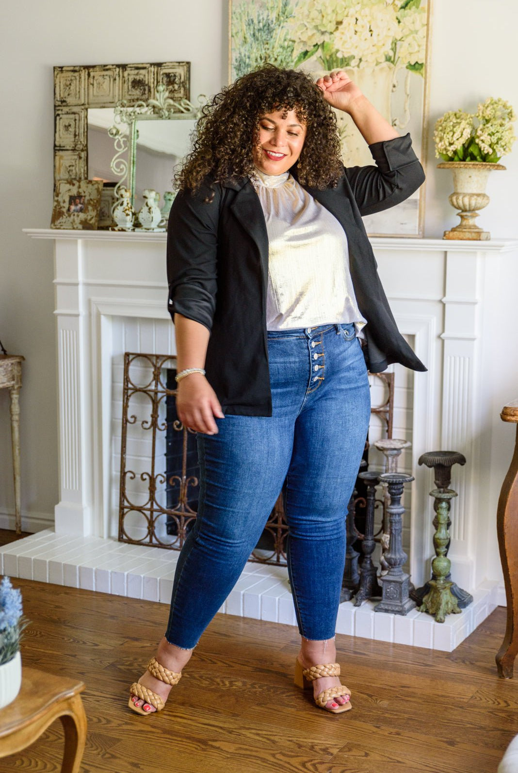 Photo Opt Sleeveless Blouse (Online Exclusive) - Uptown Boutique Ramona