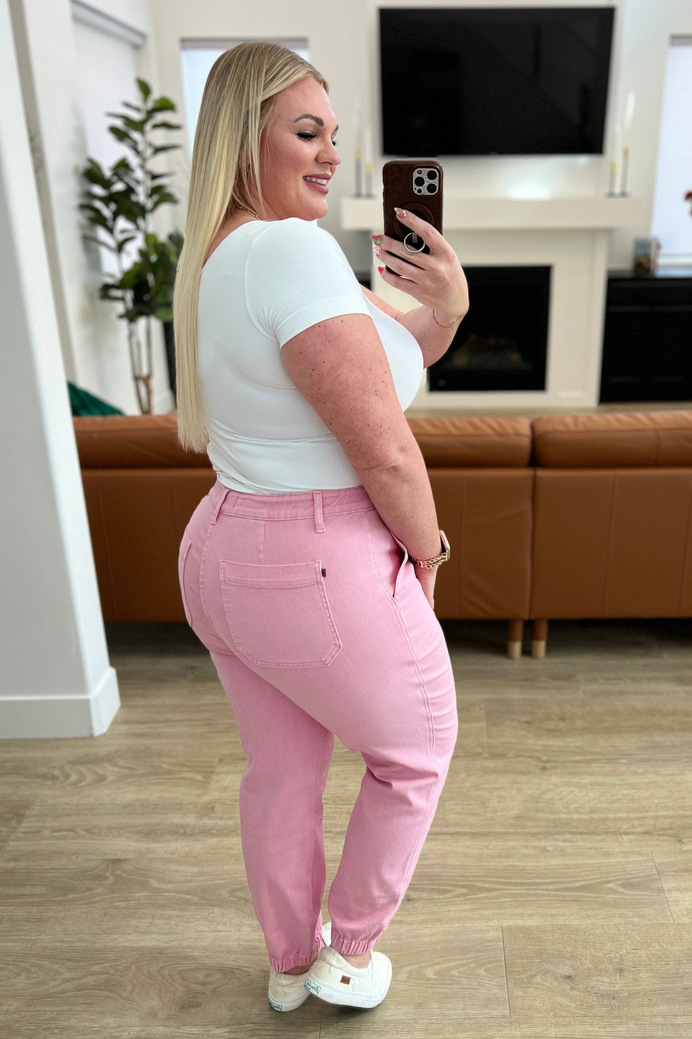 Regina High Rise Garment Dyed Denim Jogger (Online Exclusive) - Uptown Boutique Ramona