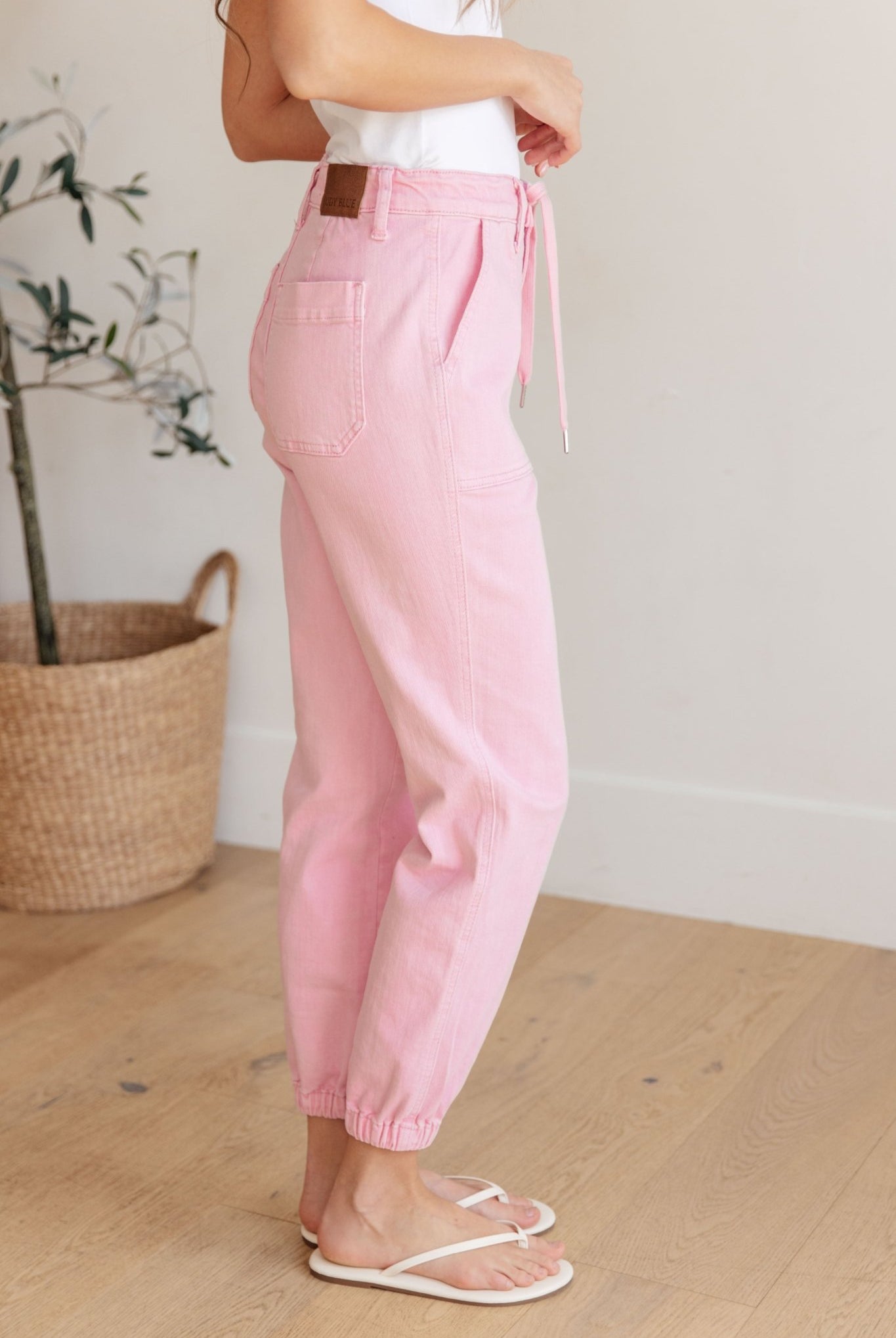 Regina High Rise Garment Dyed Denim Jogger (Online Exclusive) - Uptown Boutique Ramona