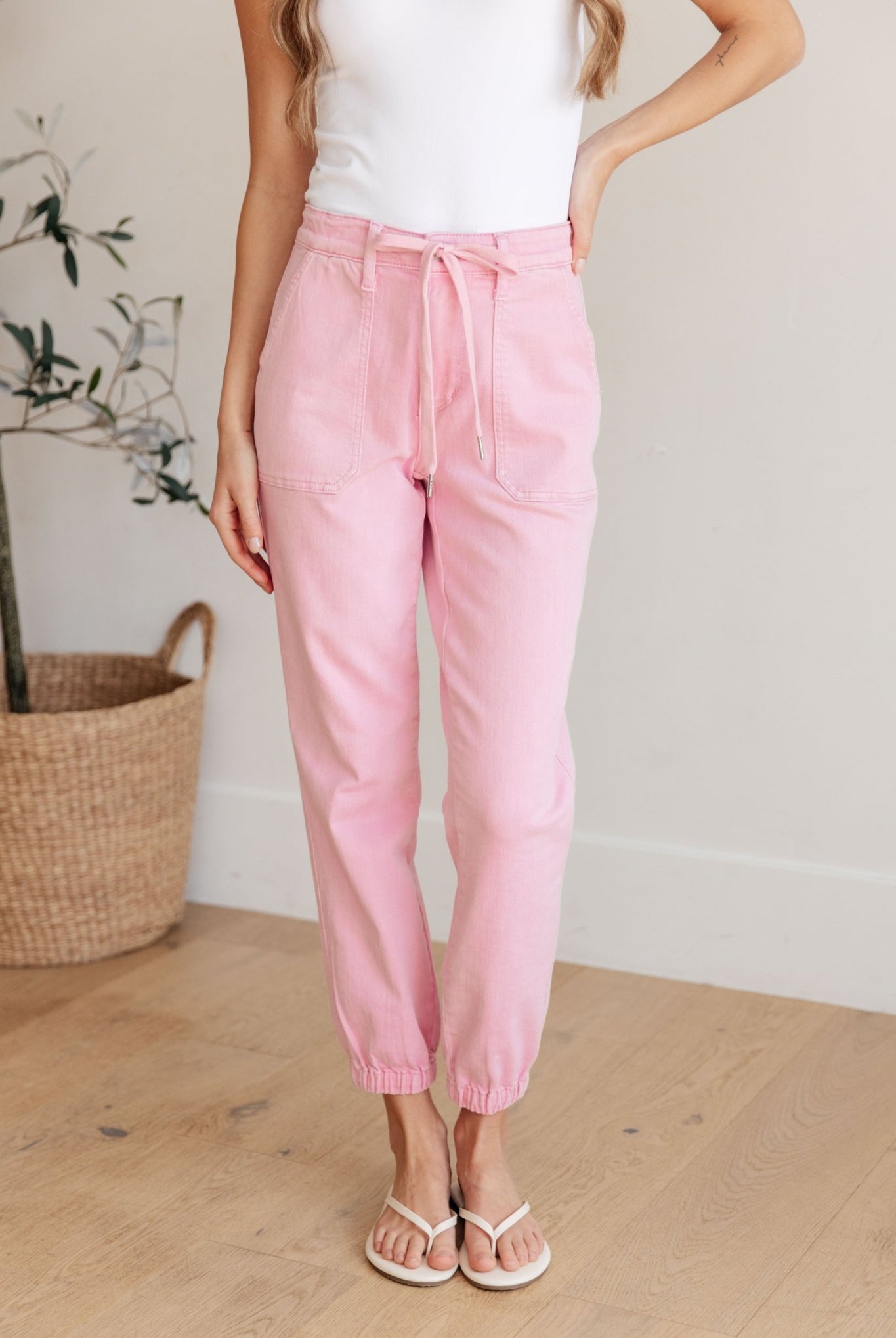 Regina High Rise Garment Dyed Denim Jogger (Online Exclusive) - Uptown Boutique Ramona