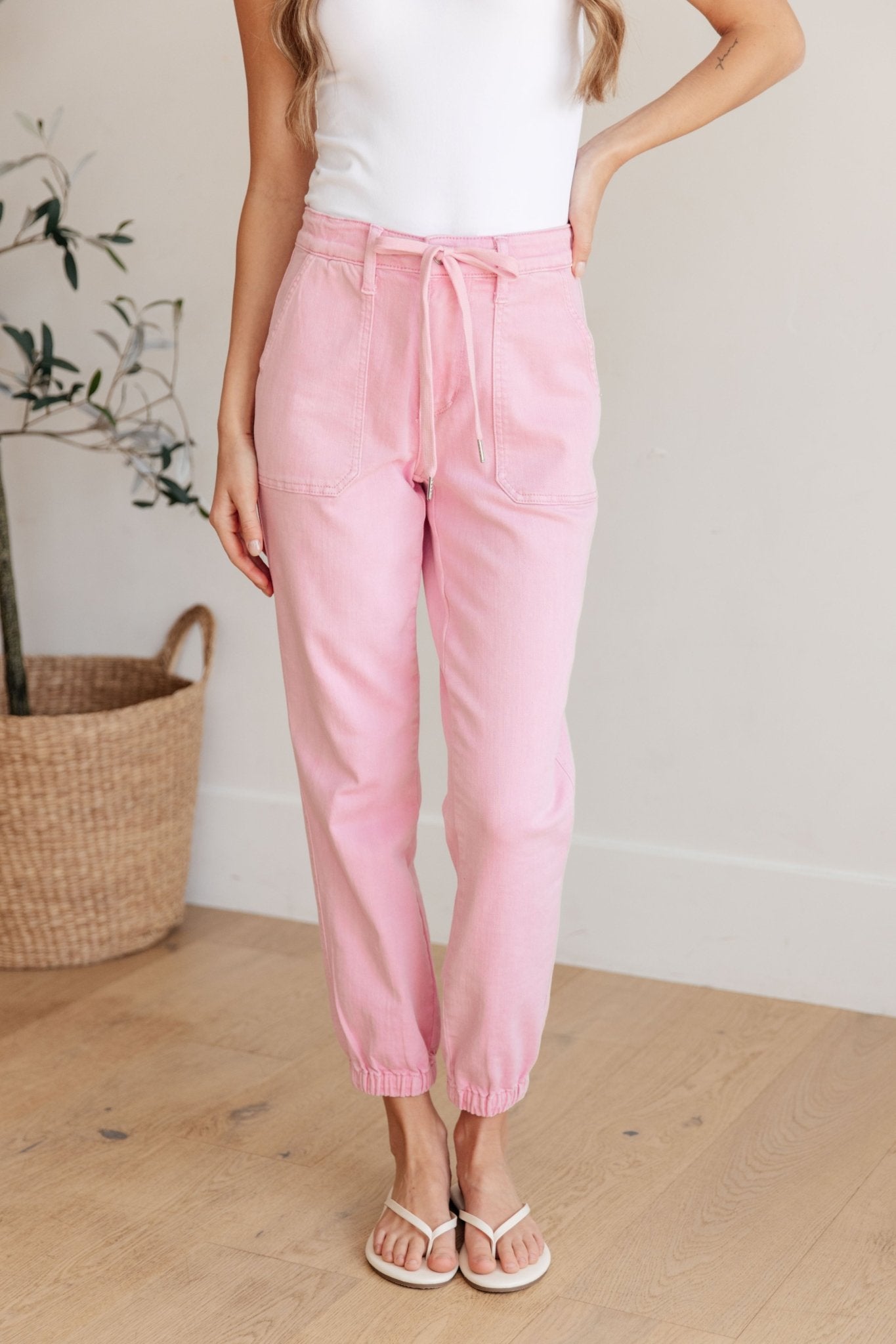 Regina High Rise Garment Dyed Denim Jogger (Online Exclusive) - Uptown Boutique Ramona