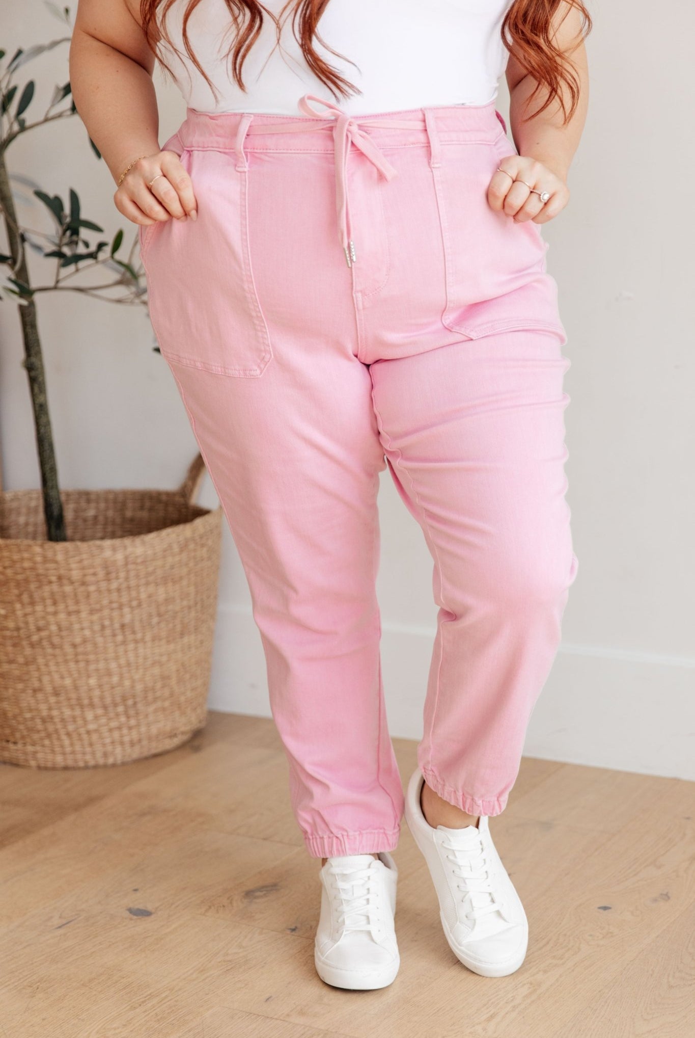 Regina High Rise Garment Dyed Denim Jogger (Online Exclusive) - Uptown Boutique Ramona