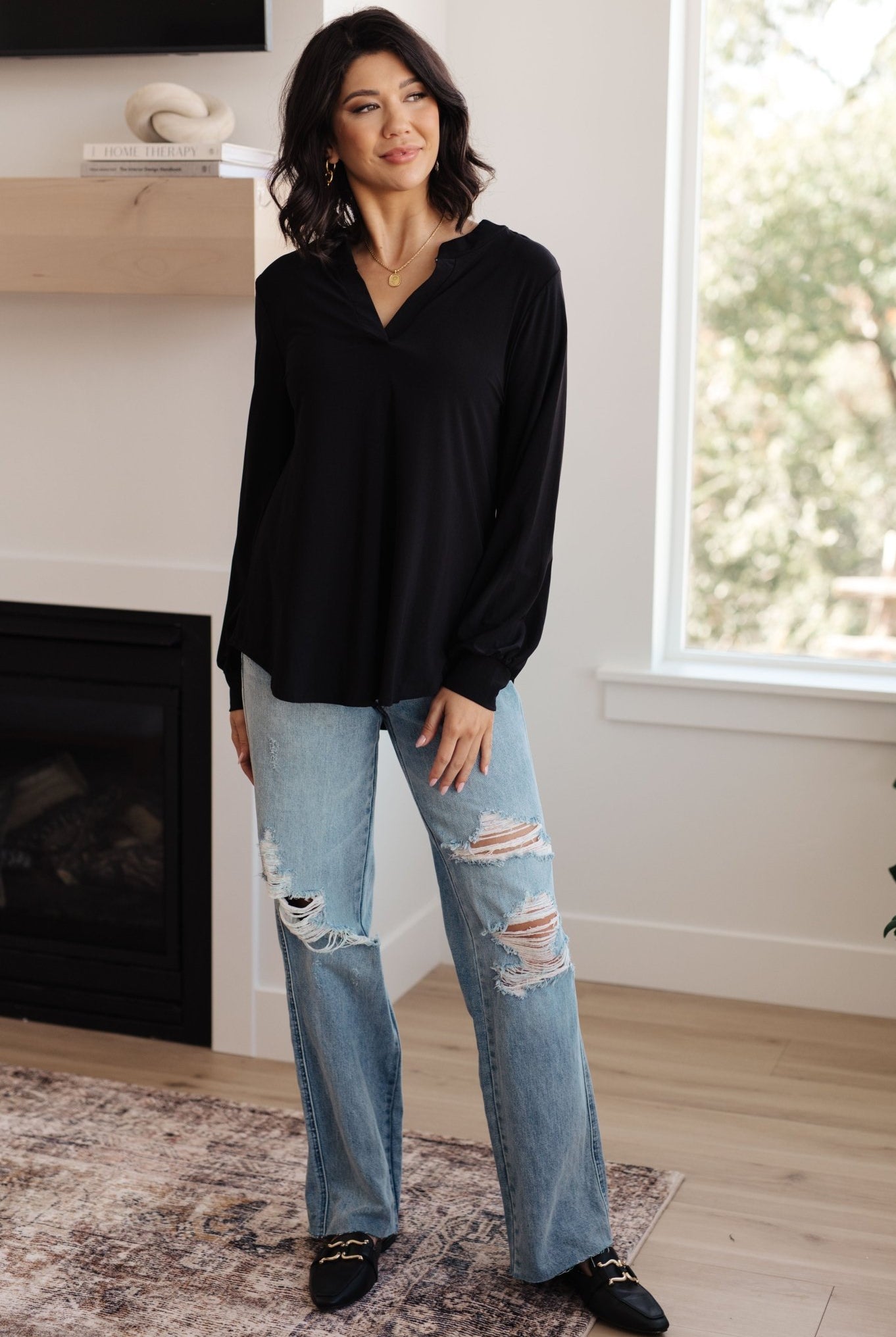 Relatively Relatable V - Neck Top (Online Exclusive) - Uptown Boutique Ramona