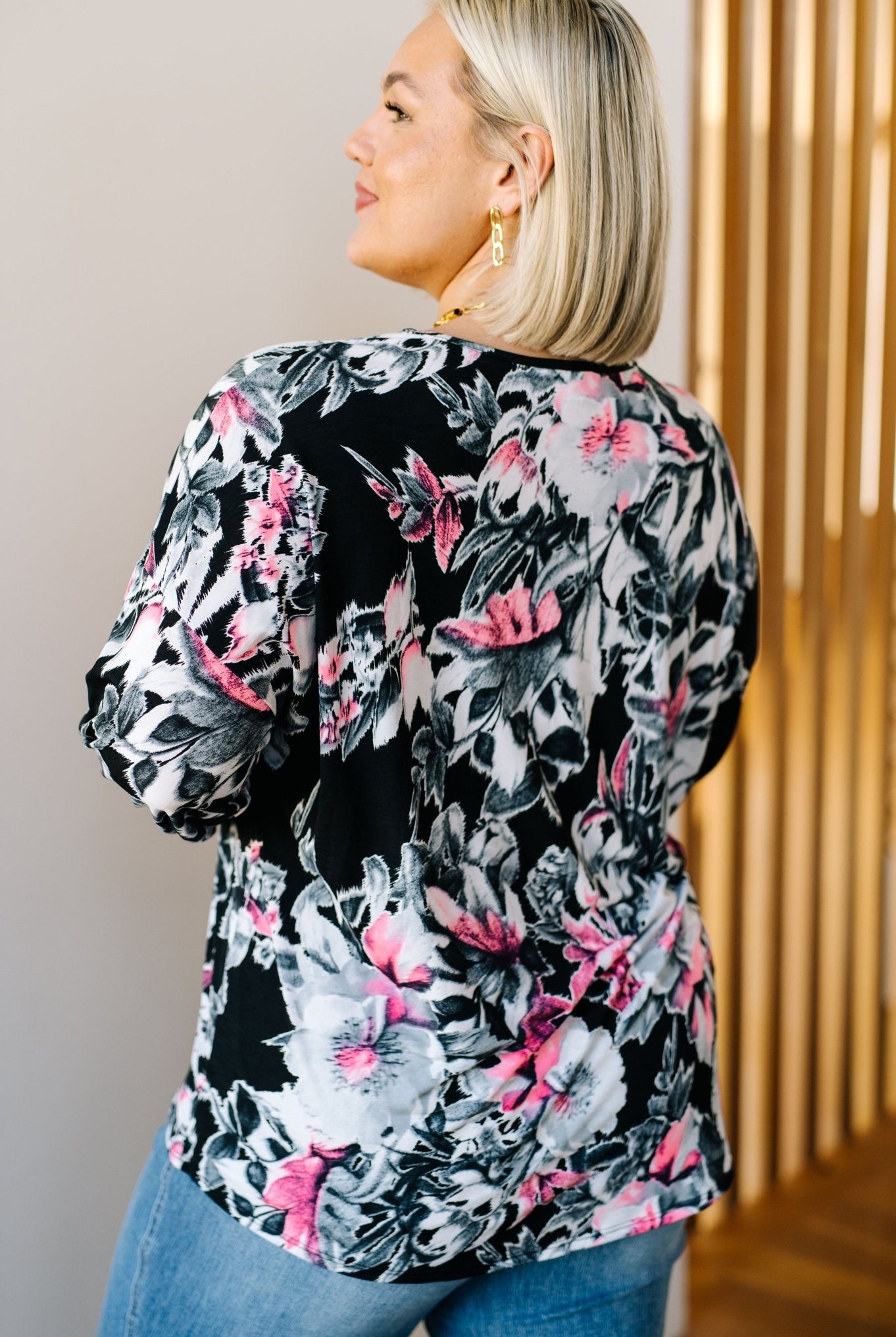 Rendered Rendition V - Neck Top (Online Exclusive) - Uptown Boutique Ramona