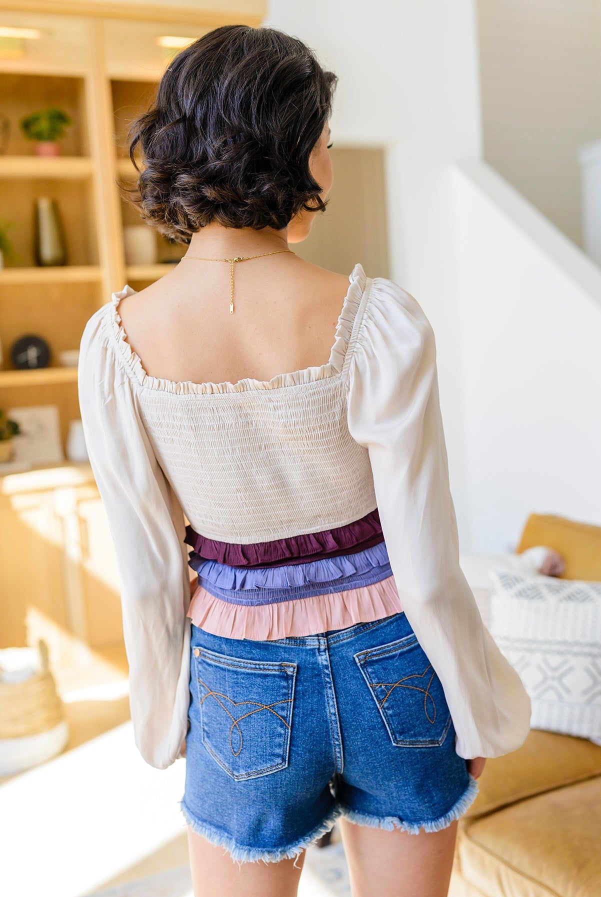 Shirley Smocked Ruffle Blouse (Online Exclusive) - Uptown Boutique Ramona