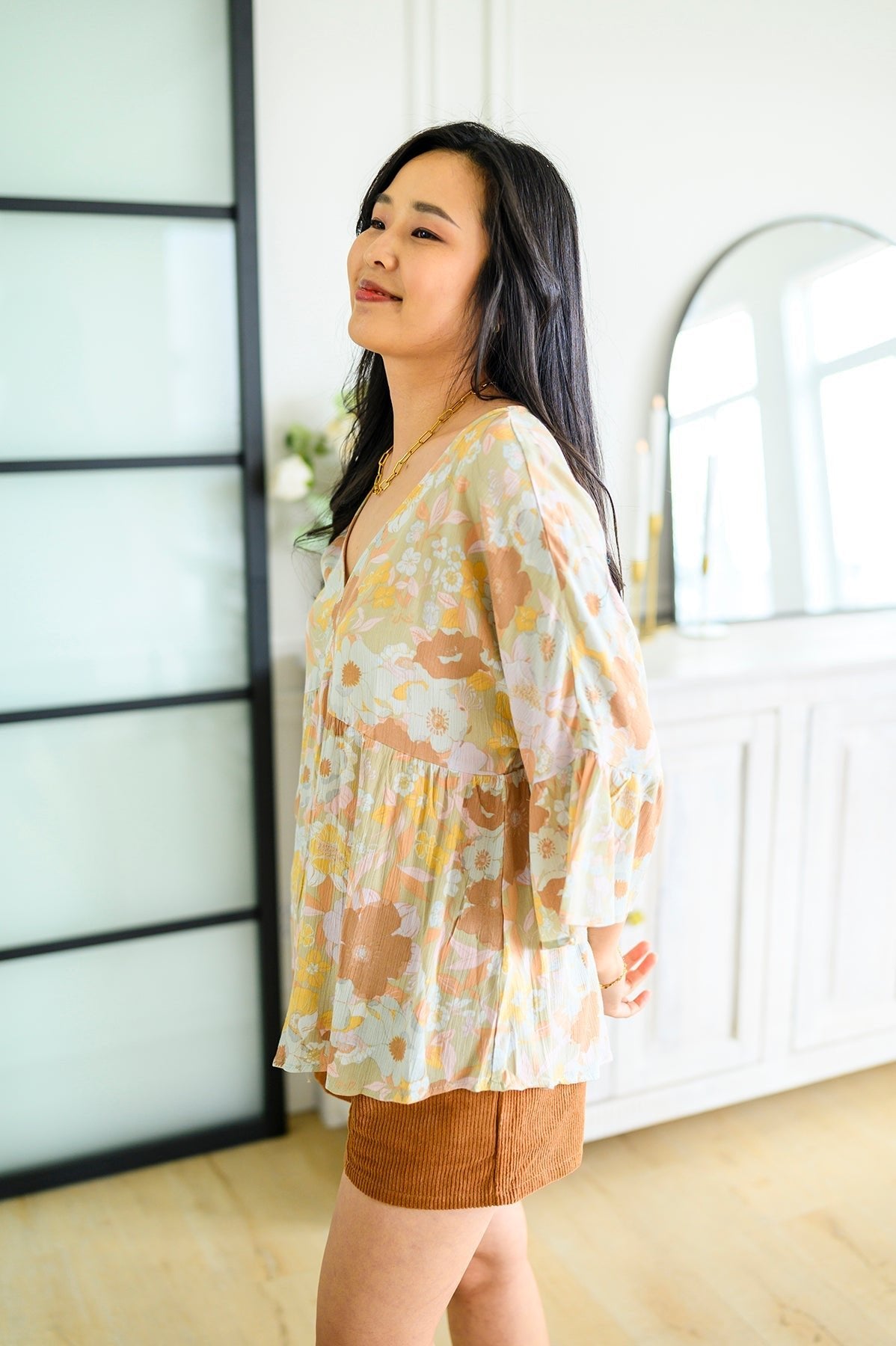 Singled Out Floral Blouse in Green (Online Exclusive) - Uptown Boutique Ramona