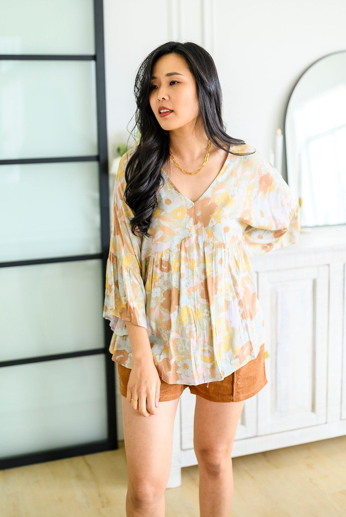 Singled Out Floral Blouse in Green (Online Exclusive) - Uptown Boutique Ramona