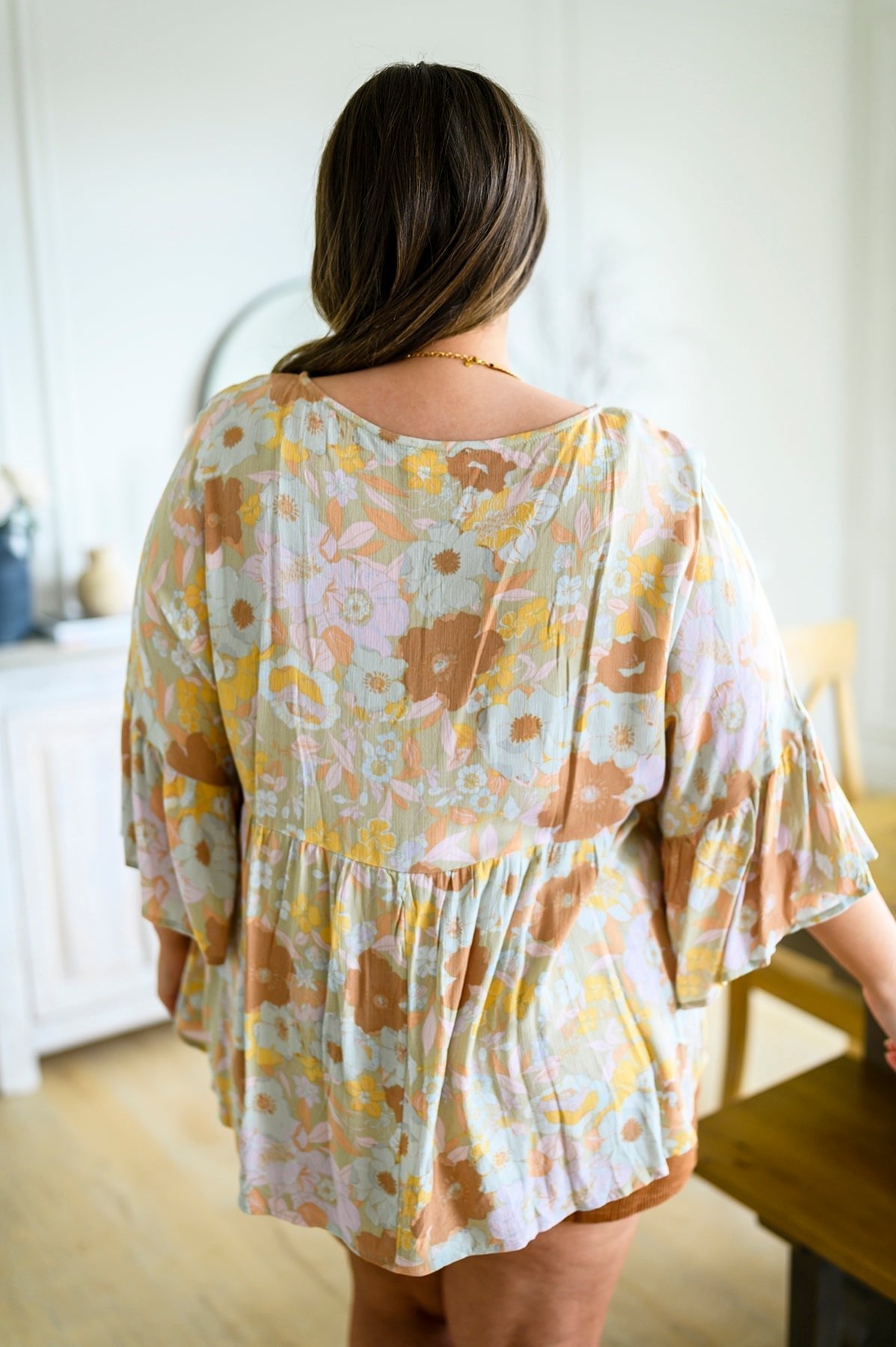 Singled Out Floral Blouse in Green (Online Exclusive) - Uptown Boutique Ramona