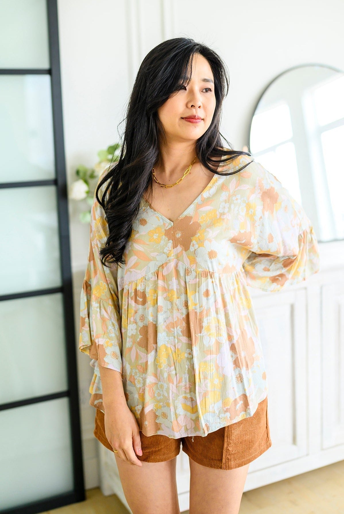 Singled Out Floral Blouse in Green (Online Exclusive) - Uptown Boutique Ramona