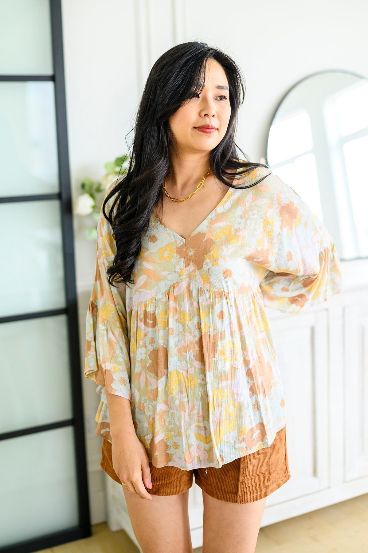 Singled Out Floral Blouse in Green (Online Exclusive) - Uptown Boutique Ramona