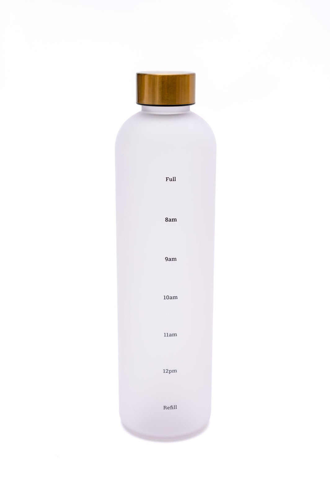 Sippin' Pretty 32 oz Translucent Water Bottle in White & Gold (Online Exclusive) - Uptown Boutique Ramona