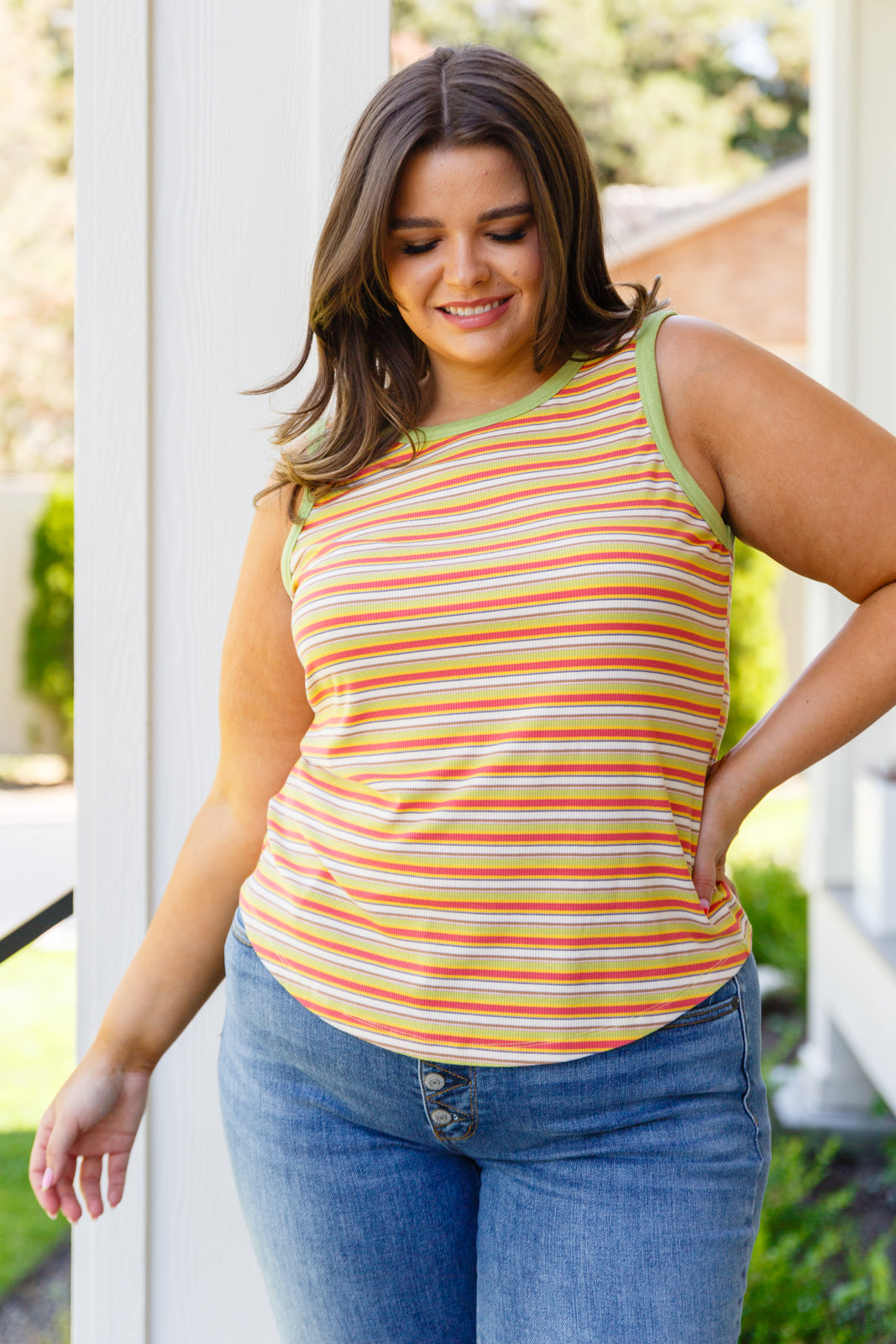 Now and Forever Striped Tank (Online Exclusive) - Uptown Boutique Ramona