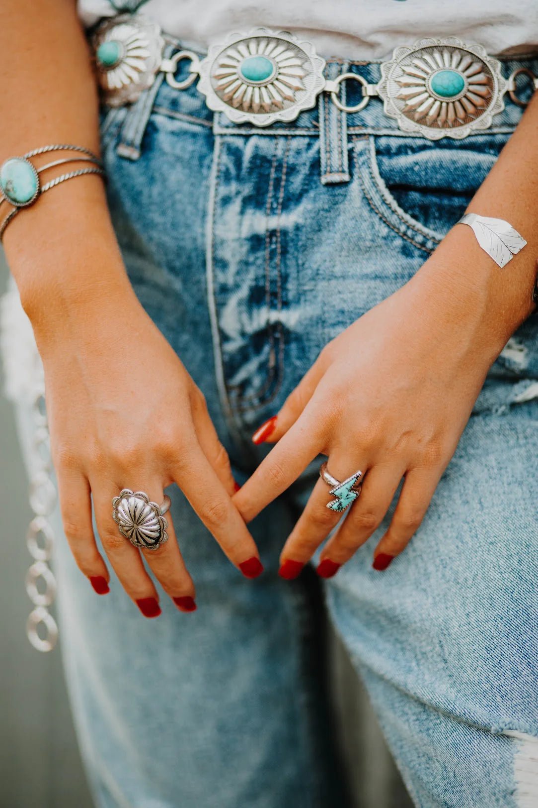 Adjustable Western Concho Ring - Uptown Boutique Ramona