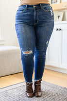 Annalise Slanted Raw Hem Skinny Jeans (Online Exclusive) - Uptown Boutique Ramona