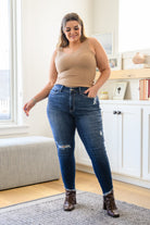 Annalise Slanted Raw Hem Skinny Jeans (Online Exclusive) - Uptown Boutique Ramona