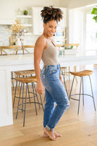 Ashley Hi - Waist Destroyed Boyfriend Jeans (Online Exclusive) - Uptown Boutique Ramona