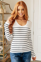 Be Still V - Neck Striped Sweater (Online Exclusive) - Uptown Boutique Ramona