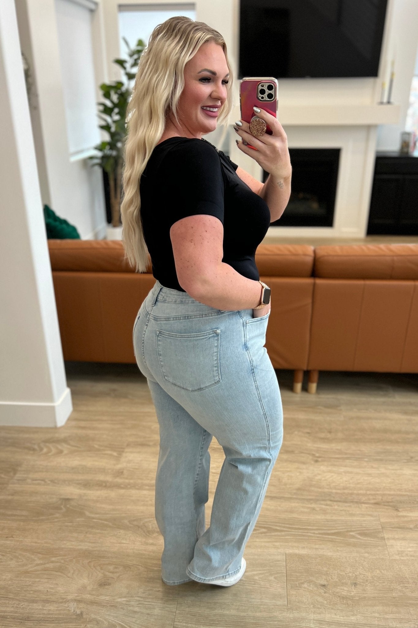 Brooke High Rise Control Top Vintage Wash Straight Jeans (Online Exclusive) - Uptown Boutique Ramona