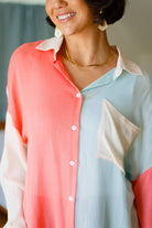 Capture The Day Two Toned Button Up (Online Exclusive) - Uptown Boutique Ramona