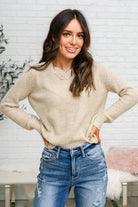 Chai Latte V - Neck Sweater in Oatmeal (Online Exclusive) - Uptown Boutique Ramona