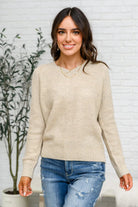 Chai Latte V - Neck Sweater in Oatmeal (Online Exclusive) - Uptown Boutique Ramona