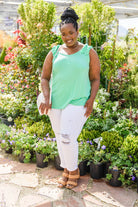 Cherry Girl Tank in Green (Online Exclusive) - Uptown Boutique Ramona
