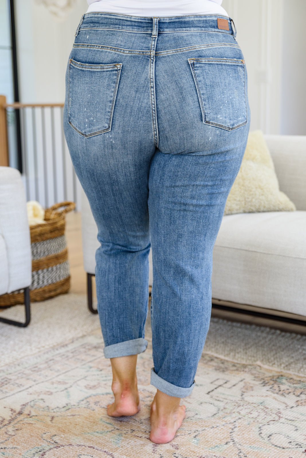 Corey Hi Rise Bleach Splash Boyfriend Jeans (Online Exclusive) - Uptown Boutique Ramona
