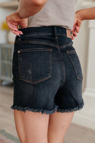 Ember High Rise Control Top Fray Hem Shorts (Online Exclusive) - Uptown Boutique Ramona