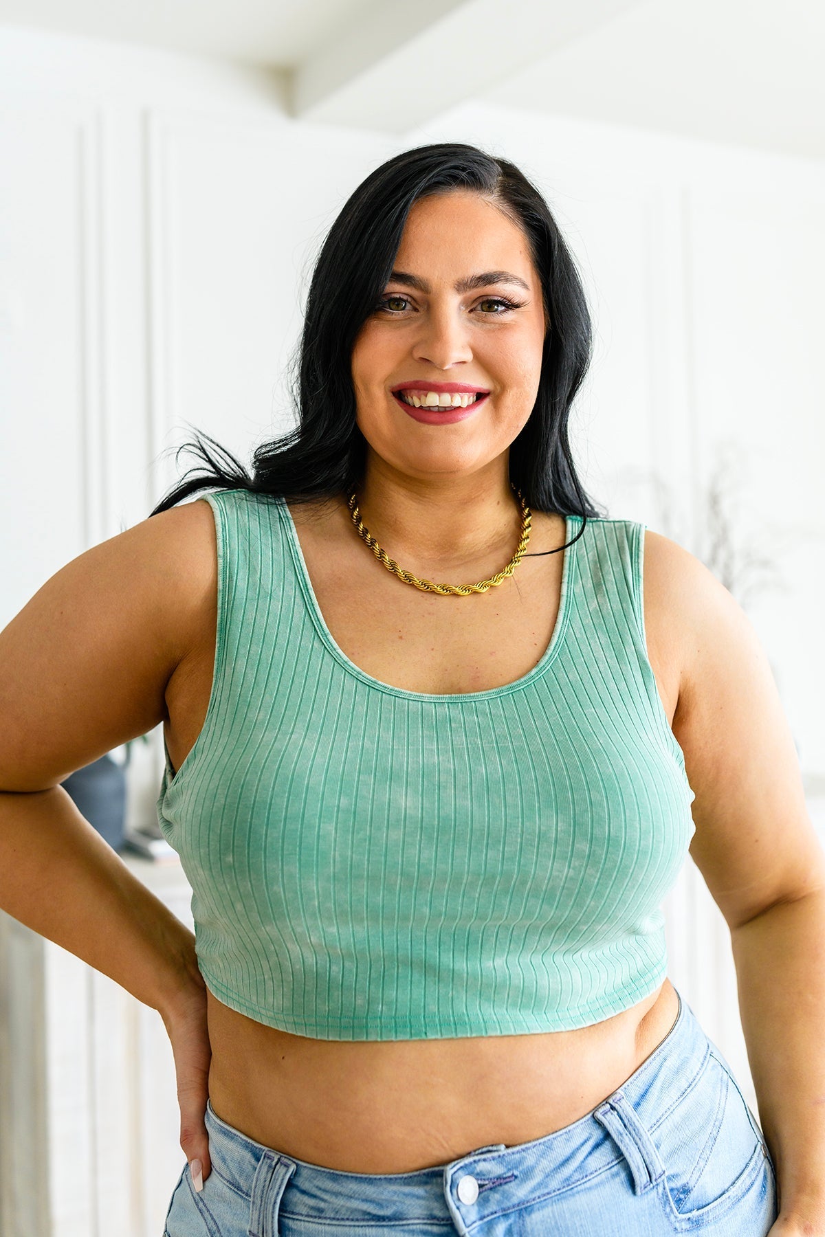 Get On My Level Cropped Cami in Mint (Online Exclusive) - Uptown Boutique Ramona