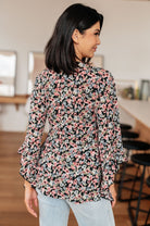 Have It All Angel Sleeve Top in Black Floral (Online Exclusive) - Uptown Boutique Ramona