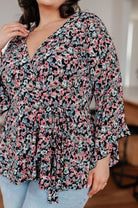 Have It All Angel Sleeve Top in Black Floral (Online Exclusive) - Uptown Boutique Ramona