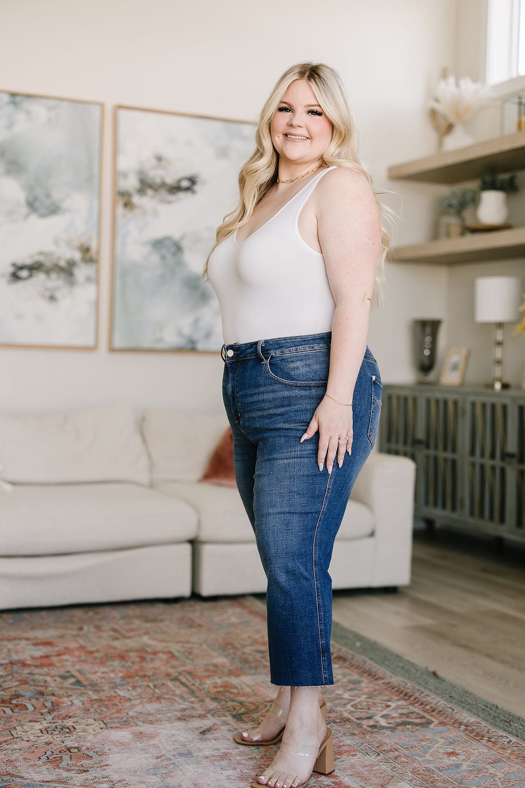 Hayes High Rise Wide Leg Crop Jeans - Uptown Boutique Ramona