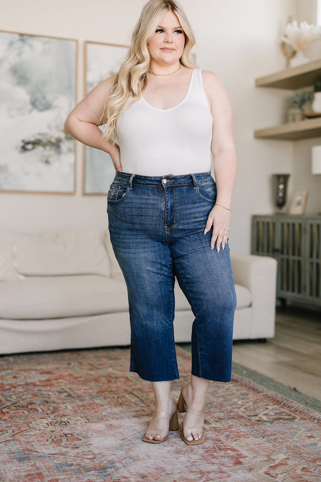 Hayes High Rise Wide Leg Crop Jeans - Uptown Boutique Ramona