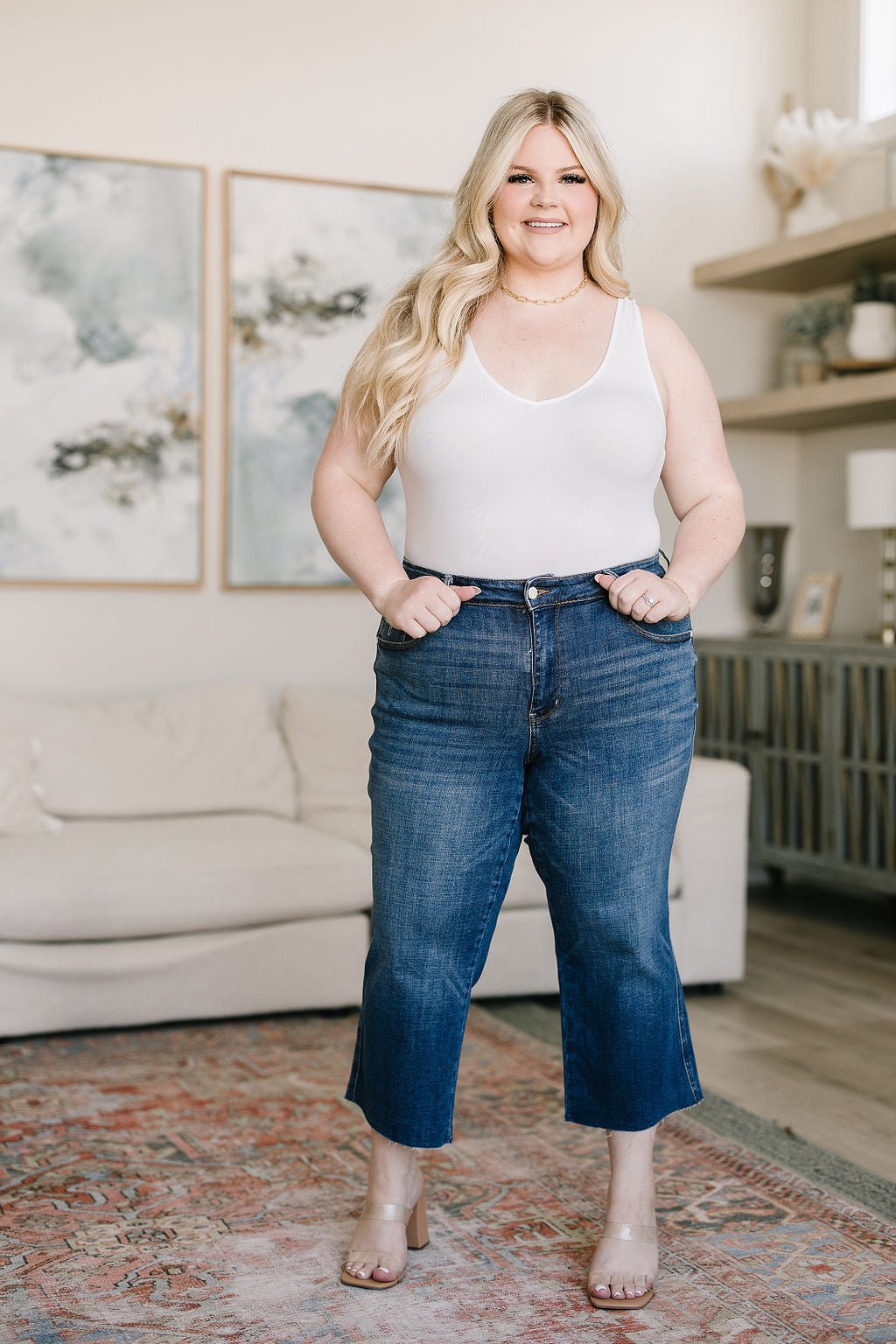 Hayes High Rise Wide Leg Crop Jeans - Uptown Boutique Ramona