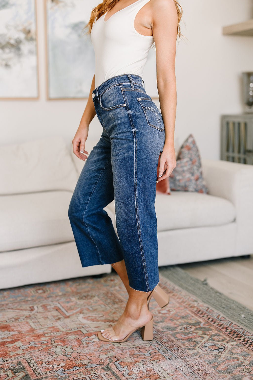 Hayes High Rise Wide Leg Crop Jeans - Uptown Boutique Ramona