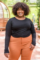 Here For It Long Sleeve Ribbed Crop Top (Online Exclusive) - Uptown Boutique Ramona