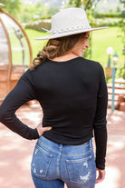 Here For It Long Sleeve Ribbed Crop Top (Online Exclusive) - Uptown Boutique Ramona