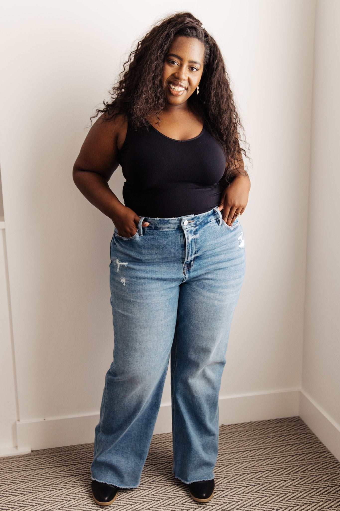 Hope High Rise Wide Leg Jeans (Online Exclusive) - Uptown Boutique Ramona