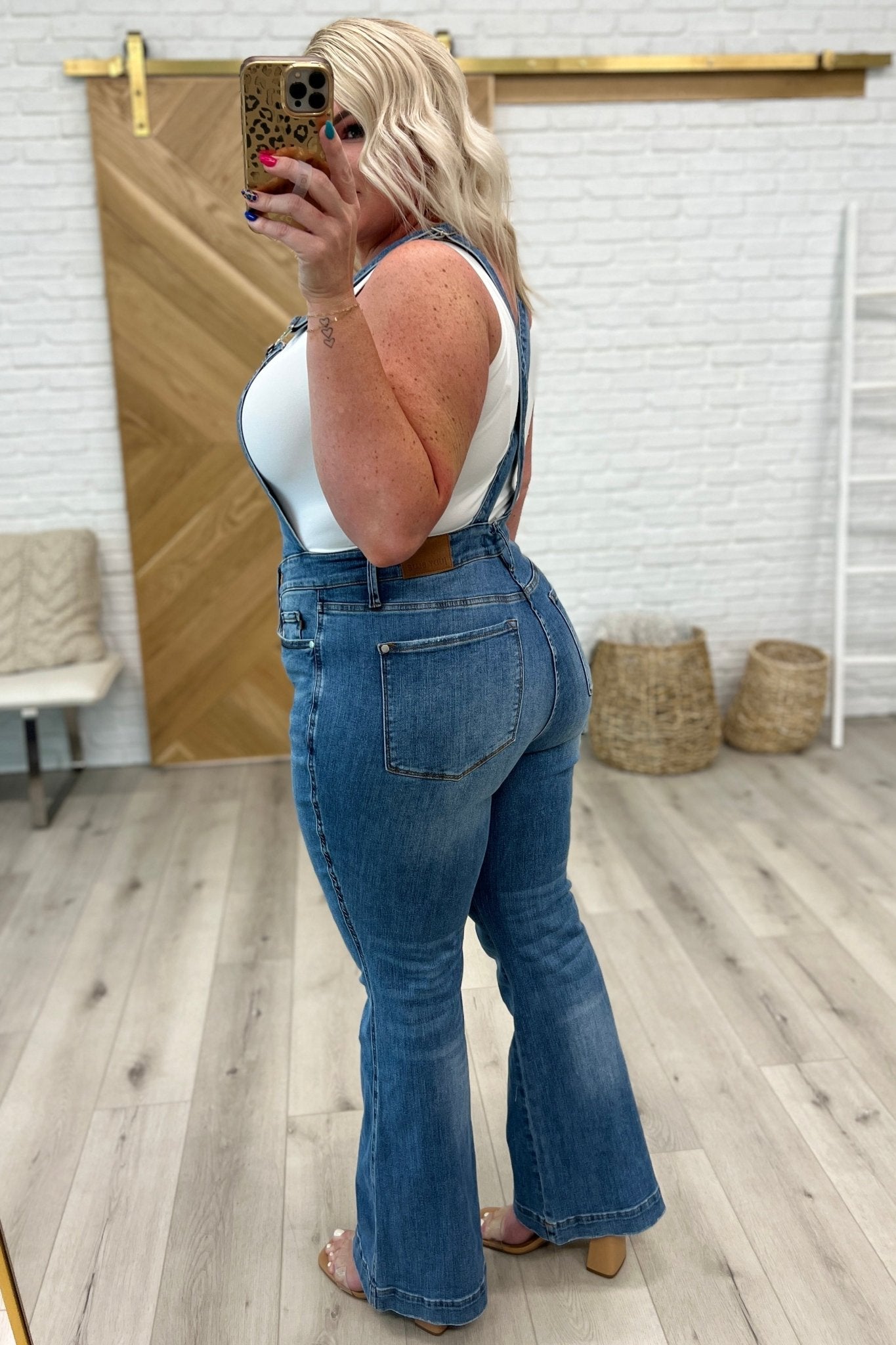 Izzy Control Top Retro Flare Overalls (Online Exclusive) - Uptown Boutique Ramona