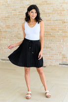 Just a Flirt Pleated Skirt in Black - Uptown Boutique Ramona