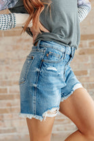 Kara High Rise Rigid Magic Button Fly Cutoff Shorts (Online Exclusive) - Uptown Boutique Ramona