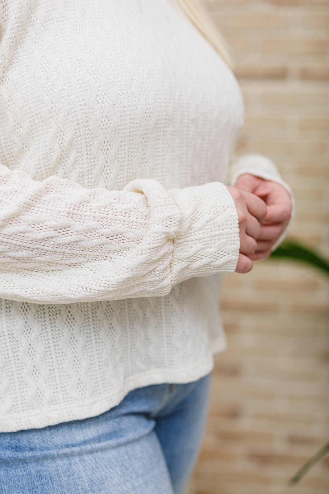Keep Me Here Knit Sweater in Cream (Online Exclusive) - Uptown Boutique Ramona