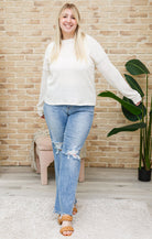 Keep Me Here Knit Sweater in Cream (Online Exclusive) - Uptown Boutique Ramona
