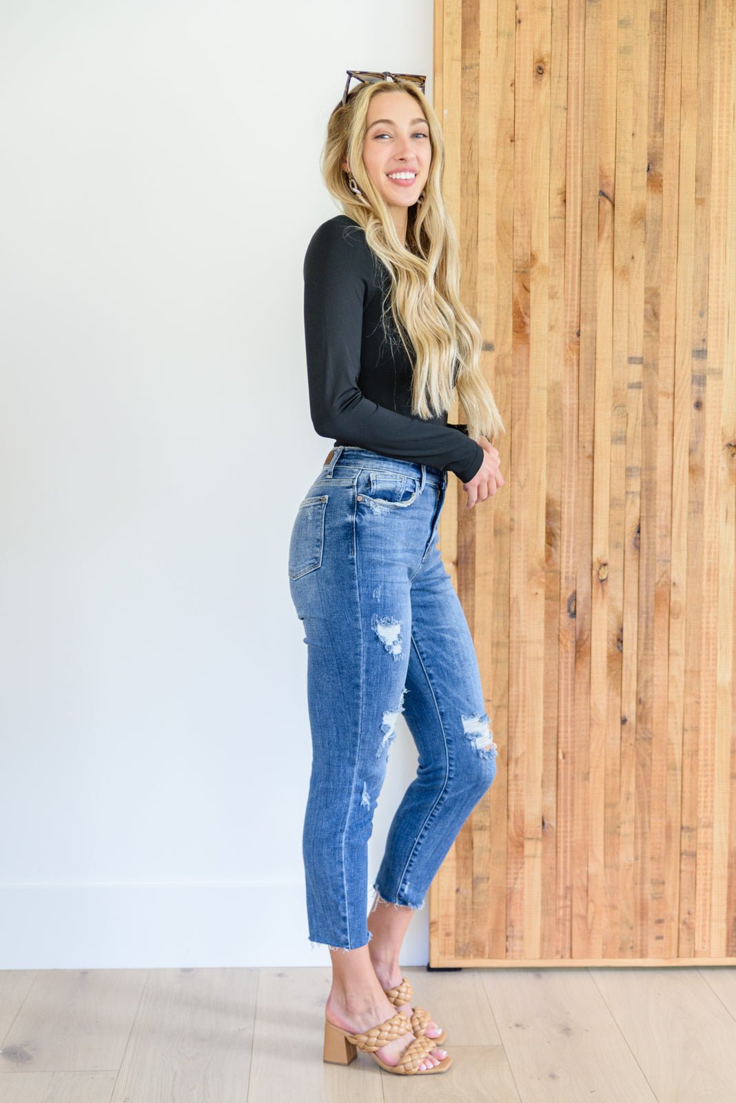 Kyla Destroyed Hi Waist Relaxed Fit (Online Exclusive) - Uptown Boutique Ramona