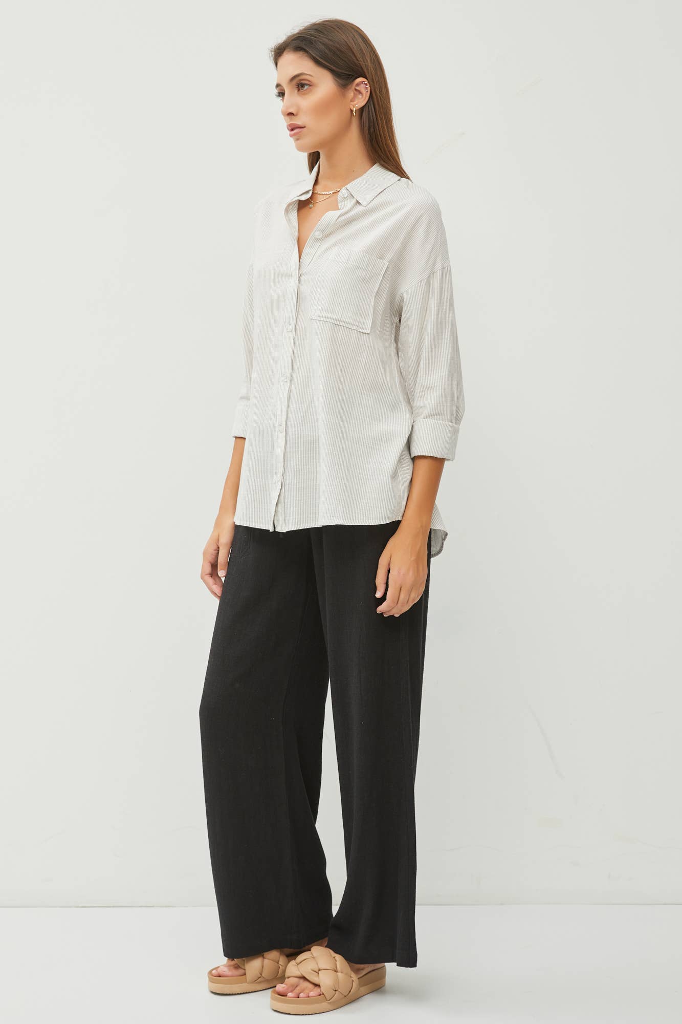 La Jolla Shores Striped Blouse - Uptown Boutique Ramona
