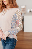 Leap Higher Mixed Print Henley (Online Exclusive) - Uptown Boutique Ramona