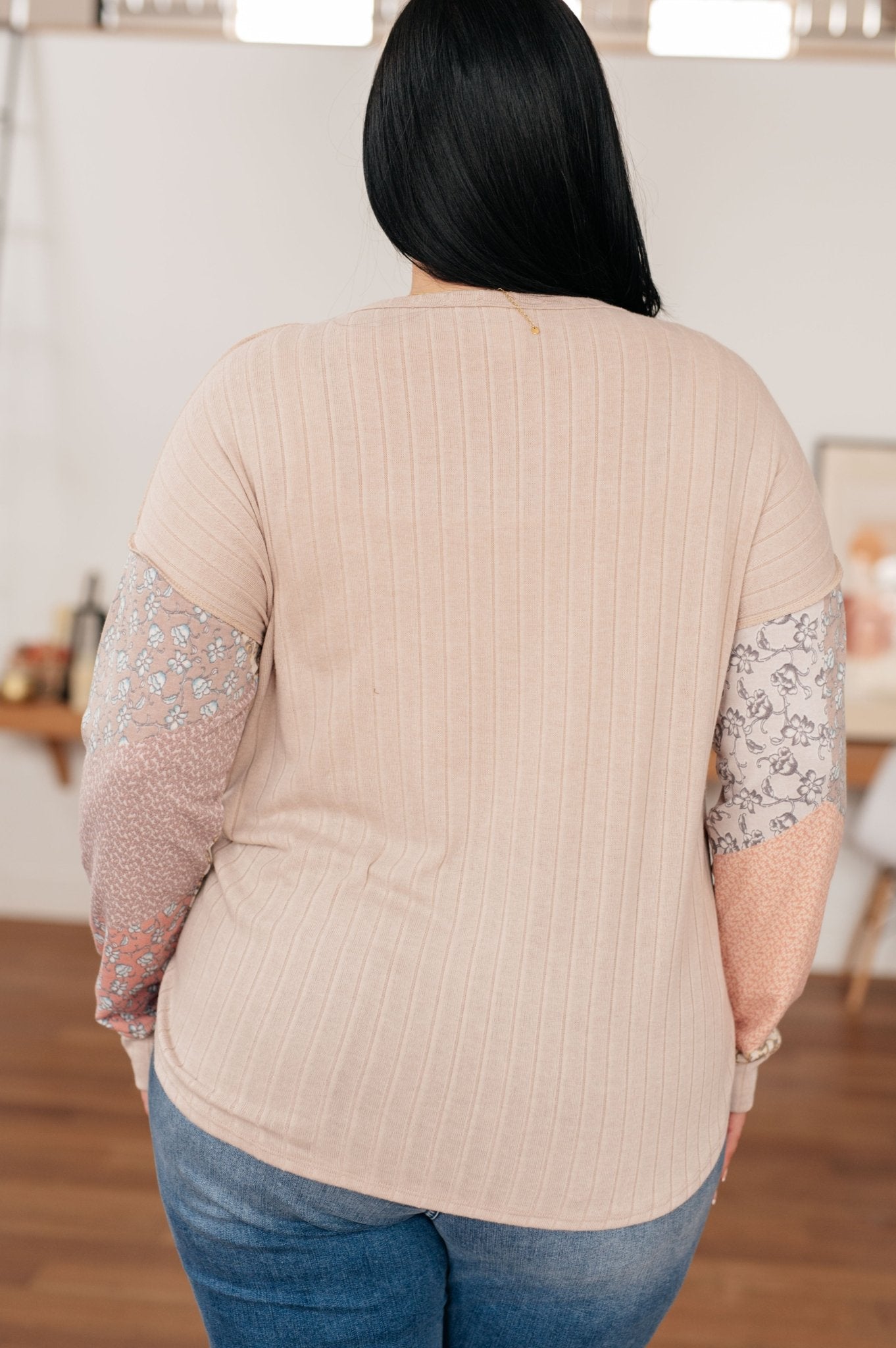 Leap Higher Mixed Print Henley (Online Exclusive) - Uptown Boutique Ramona