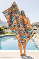 Luxury Beach Towel in Block Floral - Uptown Boutique Ramona